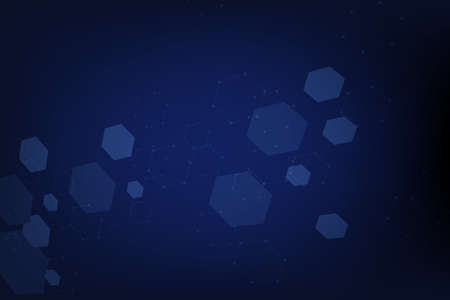 Abstract hexagonal molecular structures technology background. Vector illustrationのイラスト素材