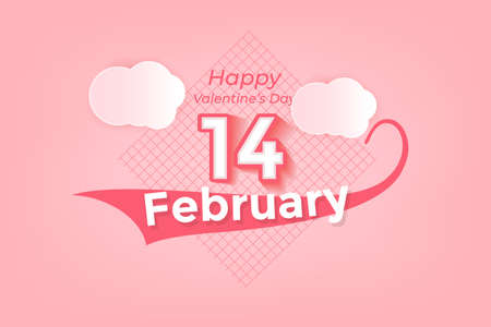 Valentine's day abstract background, 
love Invitation card with text, paper cut mini heart. Vector illustrationのイラスト素材