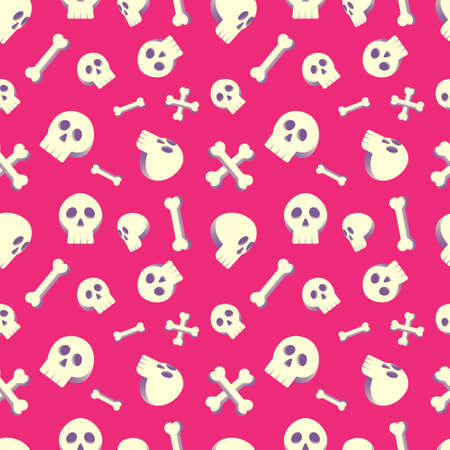 Halloween Pattern Skull and Bones Design Background Illustrationのイラスト素材