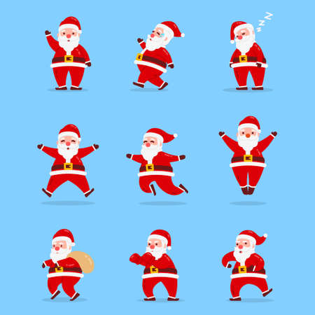 Cute Santa Clause Gesture Design Setのイラスト素材