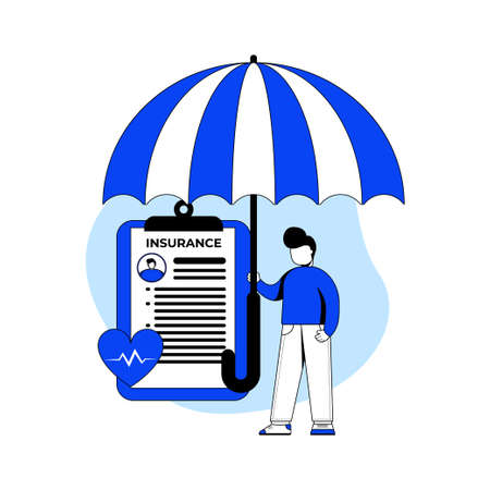 Medical Insurance icon concept vector illustration.Healthcare and medical service. medical document. can use for homepage, mobile apps, web banner. character cartoon Illustration flat style.のイラスト素材