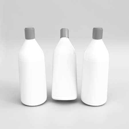 Plastic bottle mockup. Template for mock up your design. 3d illustrationの写真素材