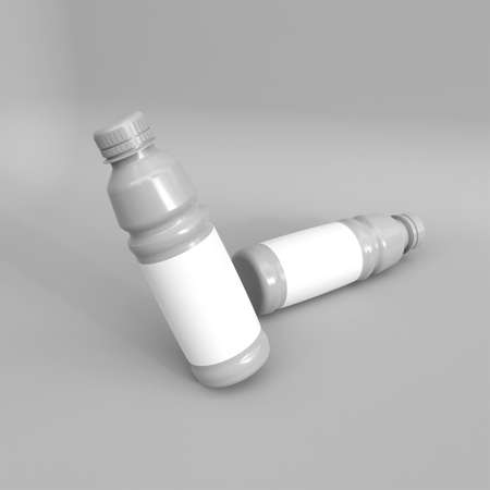 Plastic bottle mockup. Template for mock up your design. 3d illustrationの写真素材