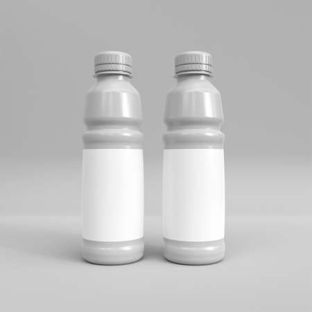 Plastic bottle mockup. Template for mock up your design. 3d illustrationの写真素材