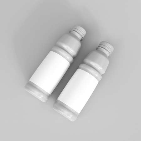 Plastic bottle mockup. Template for mock up your design. 3d illustrationの写真素材
