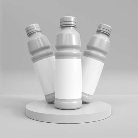 Plastic bottle mockup. Template for mock up your design. 3d illustrationの写真素材