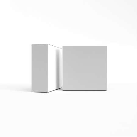 Box mockup. Template for mock up your design. 3d illustrationの写真素材