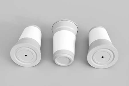 Disposable cup mockup. Template for mock up your design. 3d illustrationの写真素材