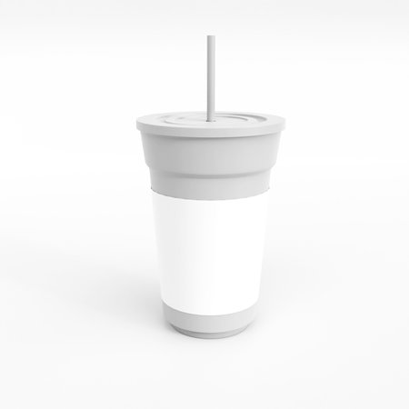 Disposable cup mockup. Template for mock up your design. 3d illustrationの写真素材