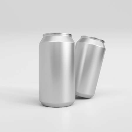 soda can mockup. Template for mock up your design. 3d illustrationの写真素材
