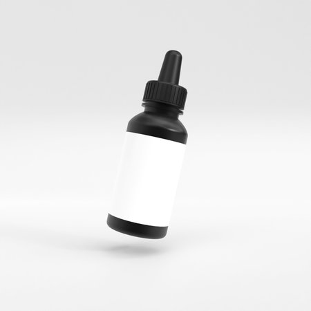 Dropper bottle mockup. Template for mock up your design. 3d illustrationの写真素材