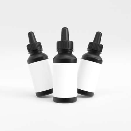 Dropper bottle mockup. Template for mock up your design. 3d illustrationの写真素材