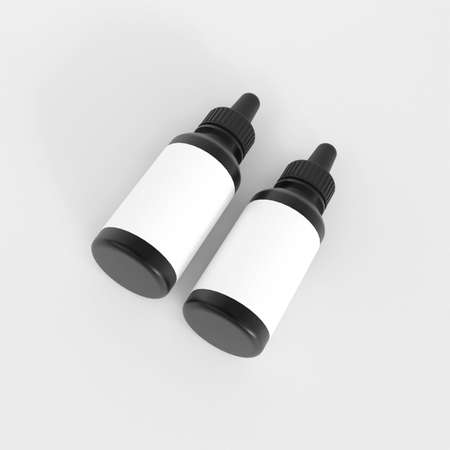 Dropper bottle mockup. Template for mock up your design. 3d illustrationの写真素材