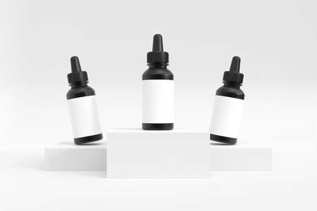 Dropper bottle mockup. Template for mock up your design. 3d illustrationの写真素材