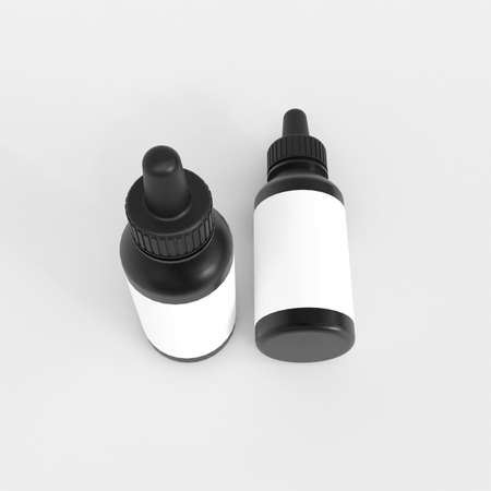 Dropper bottle mockup. Template for mock up your design. 3d illustrationの写真素材