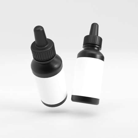 Dropper bottle mockup. Template for mock up your design. 3d illustrationの写真素材