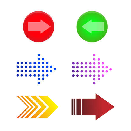 illustration of arrow icons set perfect for traffic sign and directingのイラスト素材