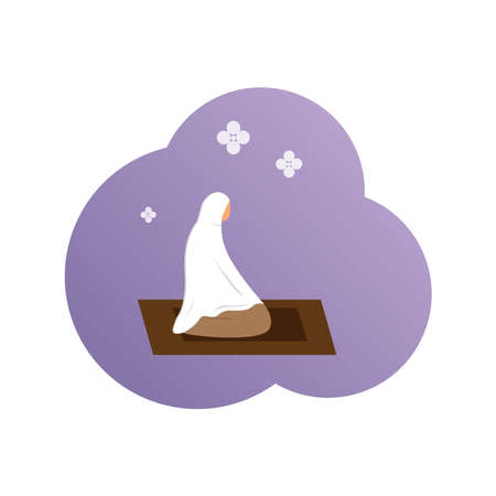 illustration vector graphic of muslim women practicing shalatのイラスト素材