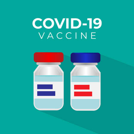 illustration vector graaphic of two bottle vaccine for coronavirus covid 19のイラスト素材