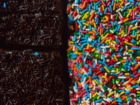 brownies cake with meses topping for dessertの写真素材