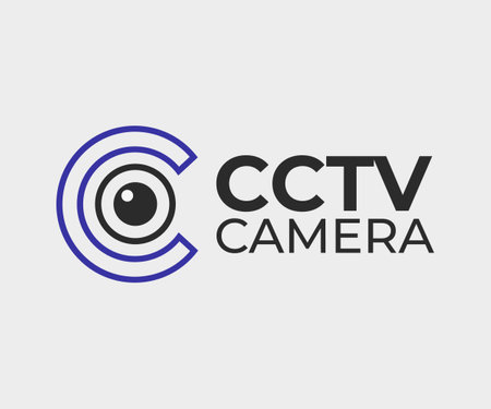 C font with cctv camera logoのイラスト素材