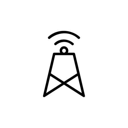 Internet Tower Technology Monoline Symbol Icon for Graphic Design UI UX or Websiteのイラスト素材