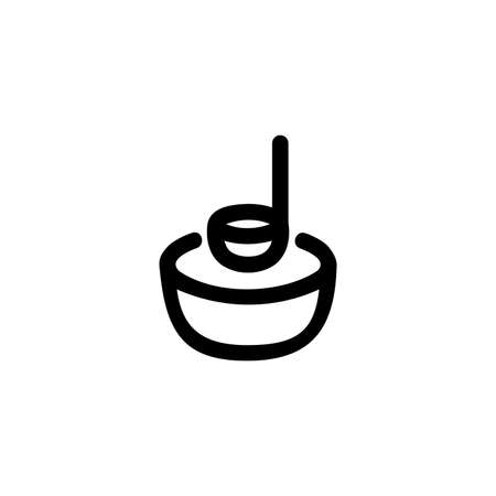 Bowl and Ladle Icon Monoline Symbol Logo for Graphic Designのイラスト素材