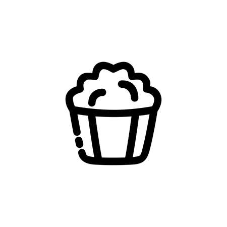 Pop Corn Icon Monoline Symbol Logo for Graphic Designのイラスト素材