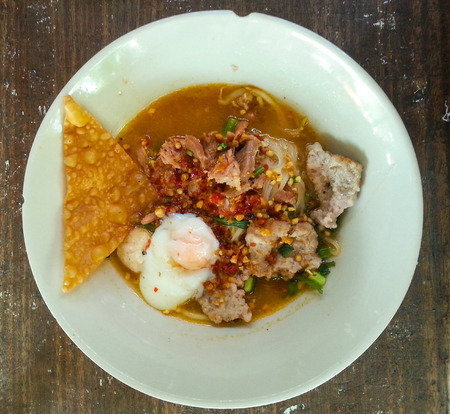 noodle seafood soupの写真素材