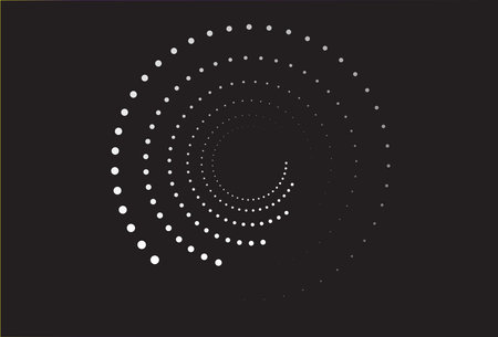 Halftone dots. Halftone effect vector pattern. Circle dots isolated on the black backgroundのイラスト素材