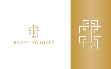 Fashion modern logo vector gold colorのイラスト素材