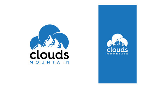Clouds and mountains logo design vector template. Logos and logotypesのイラスト素材
