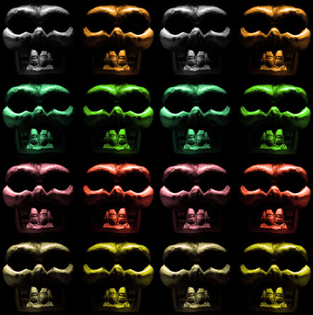skulls  in colourの写真素材