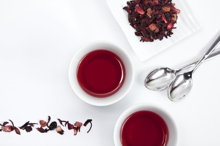 Two cups of red infusionの写真素材