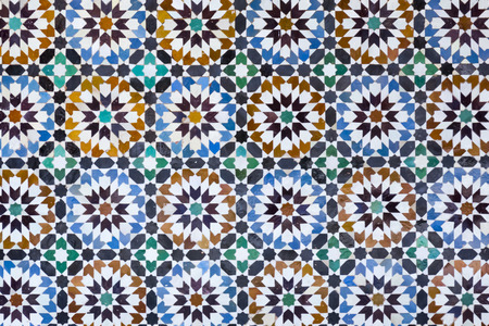 Traditional Moroccan mosaic tiled wall.の写真素材
