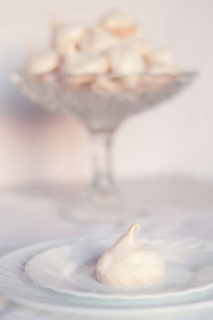 gentle meringue cookies for dessert homemadeの写真素材
