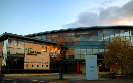 York, United Kingdom - 11/18/2017: York St. John's Fountains Learning Centre and library during the dayのeditorial素材