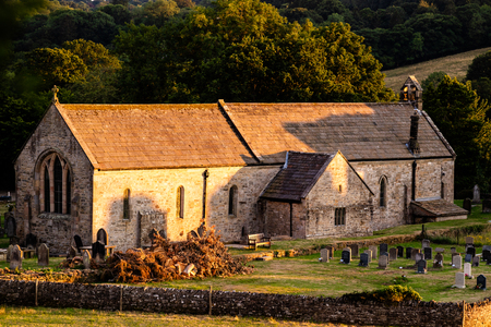 Brompton on Swale, United Kingdom - 07/24/2018: The Parish Church of Saint Agatha in Easby, located next to Easby Abbeyのeditorial素材