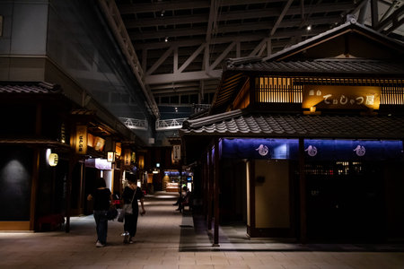 Tokyo, Japan - 26 5 2018: Stylish restaurants and shops in Haneda Airport, Japanのeditorial素材