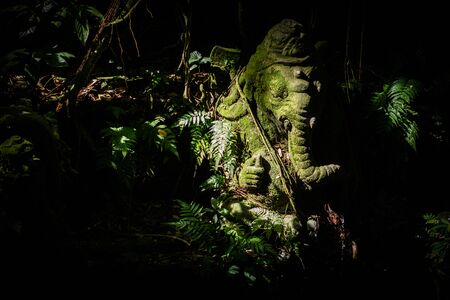 Ubud, Indonesia - 28 5 2019: A religious elephant statue in the Sacred Monkey Forest in Baliのeditorial素材