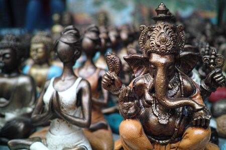 Ubud, Indonesia - 28 5 2019: religious statues for sale in a Balinese marketのeditorial素材