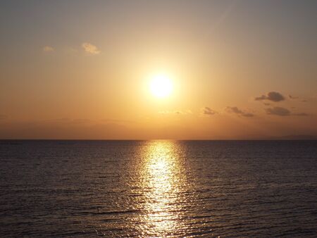A beautiful sunset taken on the coastline near Zushi, Japan.の写真素材