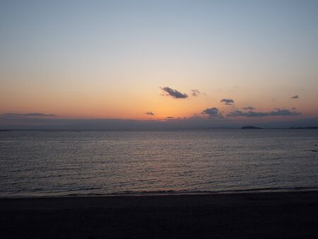 A beautiful sunset taken on the coastline near Zushi, Japan.の写真素材