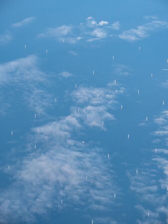 A distant off-shore as seen from the skyの写真素材