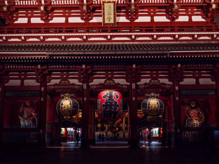 Tokyo, Japan - 24.2.20: Sensoji in the evening, with very few visitors presentのeditorial素材