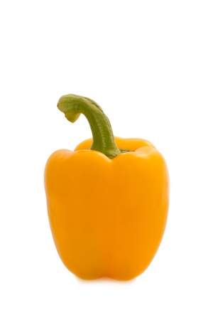 a yellow pepper isolated on white backgroundの写真素材