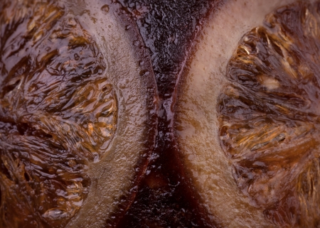 Close up of oranges in christmas puddingの写真素材