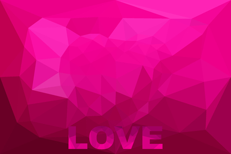 The illustration Love Pink color and Heart polygon Background design.のイラスト素材