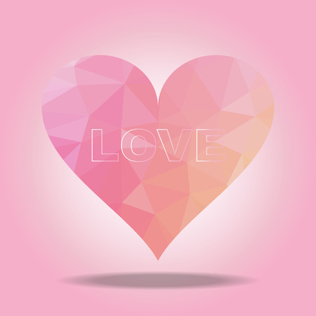 The illustration Love Pink color and Heart polygon Background design.のイラスト素材