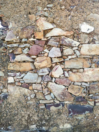 Old stone wall background textureの写真素材